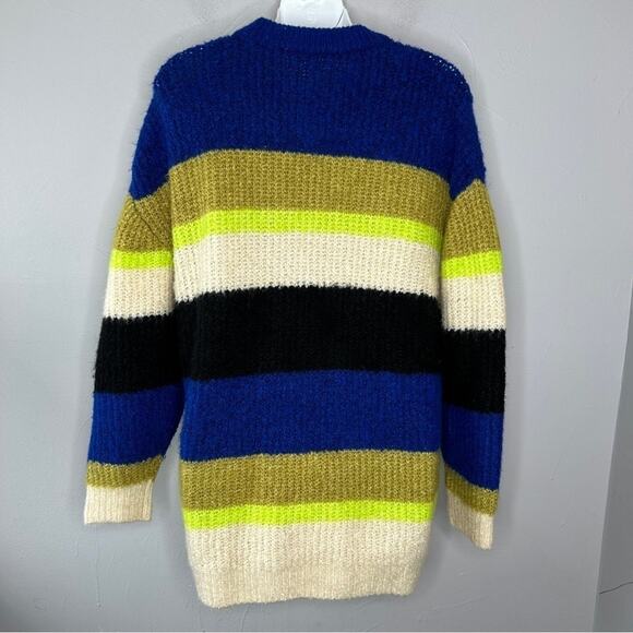 KANGOL x H&M Knit Sweater Womens Size XS Oversized Striped Colorful Comfy Cozy - Picture 6 of 8